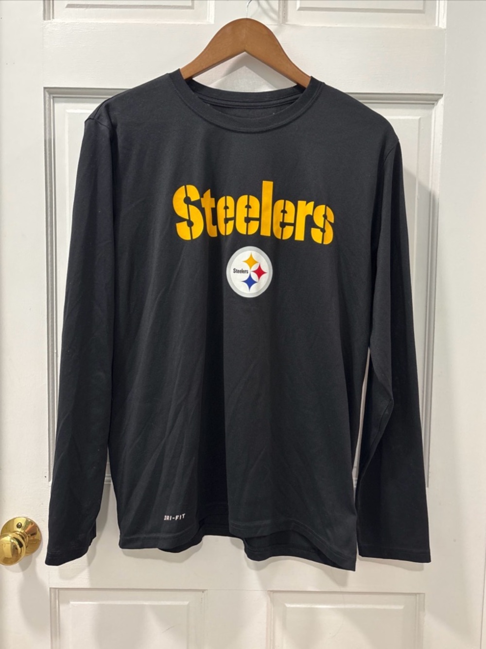 Nike Dri-Fit Men’s Steelers Long Sleeve Athletic Fit Size L Moisture Wicking EUC